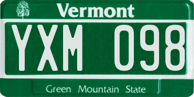 VT license plate YXM098