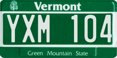 VT license plate YXM104