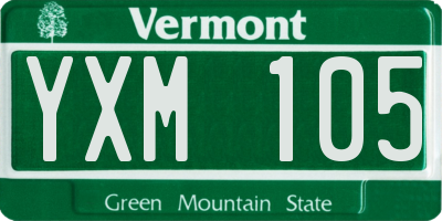 VT license plate YXM105