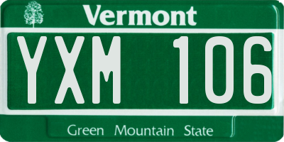 VT license plate YXM106