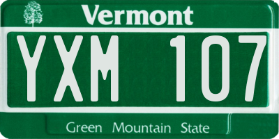 VT license plate YXM107