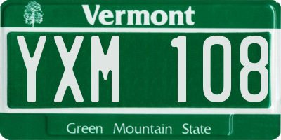 VT license plate YXM108