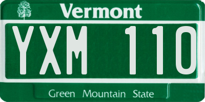 VT license plate YXM110