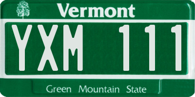 VT license plate YXM111