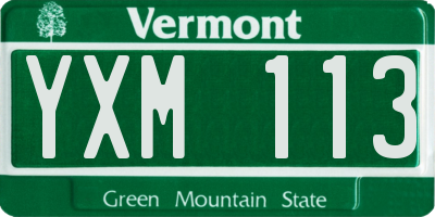VT license plate YXM113