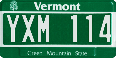 VT license plate YXM114