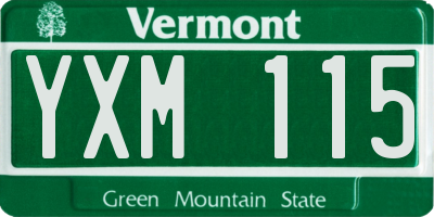 VT license plate YXM115