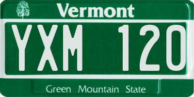 VT license plate YXM120