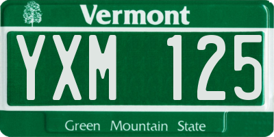 VT license plate YXM125