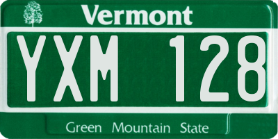 VT license plate YXM128