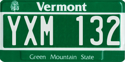 VT license plate YXM132