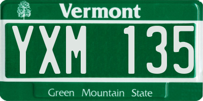 VT license plate YXM135