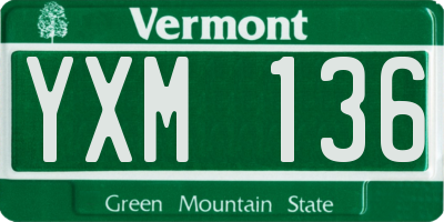 VT license plate YXM136