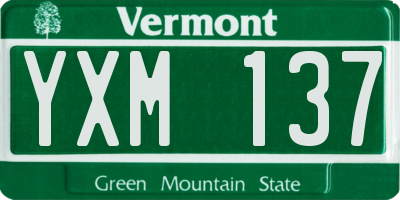 VT license plate YXM137