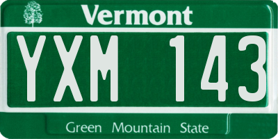 VT license plate YXM143