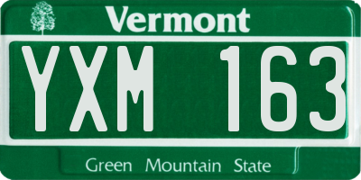 VT license plate YXM163