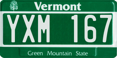 VT license plate YXM167
