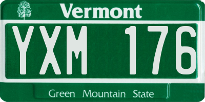 VT license plate YXM176