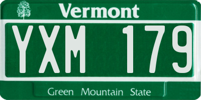 VT license plate YXM179