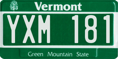 VT license plate YXM181