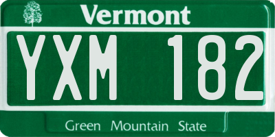 VT license plate YXM182