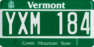 VT license plate YXM184