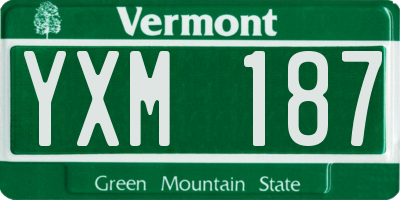 VT license plate YXM187