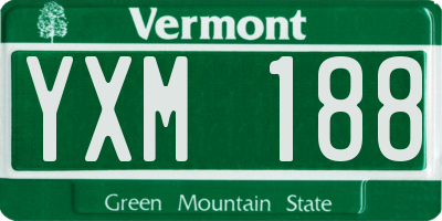 VT license plate YXM188