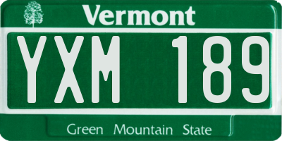 VT license plate YXM189