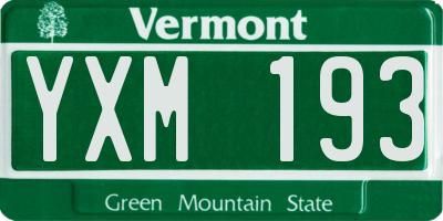 VT license plate YXM193
