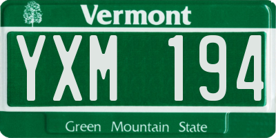 VT license plate YXM194