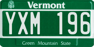 VT license plate YXM196