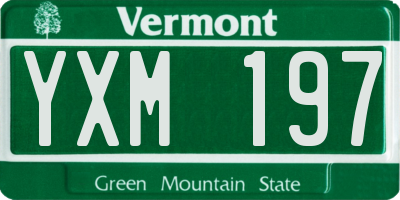VT license plate YXM197
