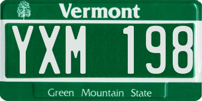 VT license plate YXM198