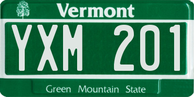 VT license plate YXM201