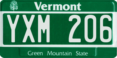 VT license plate YXM206
