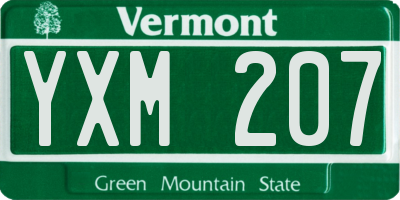 VT license plate YXM207