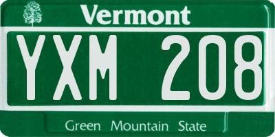 VT license plate YXM208