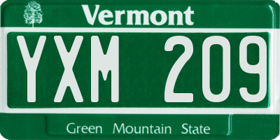 VT license plate YXM209