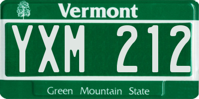 VT license plate YXM212