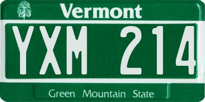 VT license plate YXM214