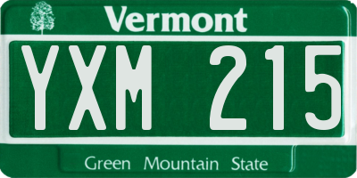 VT license plate YXM215