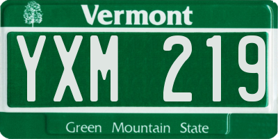 VT license plate YXM219