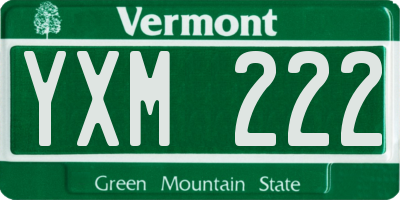 VT license plate YXM222