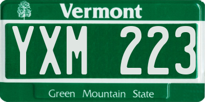VT license plate YXM223