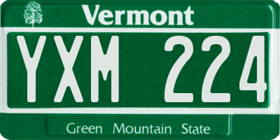 VT license plate YXM224