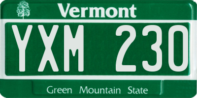VT license plate YXM230