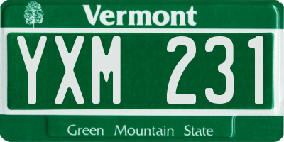 VT license plate YXM231