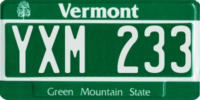 VT license plate YXM233
