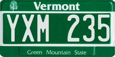 VT license plate YXM235
